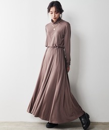 CHIC STYLE（シックスタイル）の「＜大きいサイズ＞カットソータートルネックマキシワンピース シックスタイル（ワンピース）」