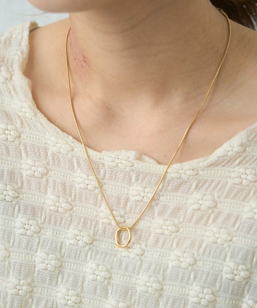 Kastane(カスタネ)の「【fiw.】リングネックレス(ネックレス・レディース・シルバー/ゴールド・FREE)」の2枚目の写真