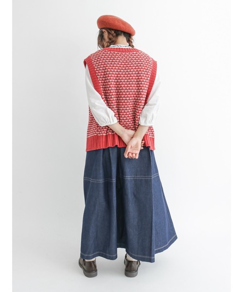 Samansa Mos2（サマンサ モスモス）の「◎デニムステッチワークジャンパースカート（ワンピース・レディース・サックスブルー/ブルー・ﾌﾘ-）」の18枚目の写真