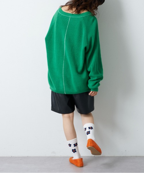 CIAOPANIC TYPY(チャオパニックティピー)の「【靴下屋×TYPY】フラワーロゴクルーソックス(ソックス/靴下・レディース・オフホワイト/サックスブルー・ONE SIZE)」の18枚目の写真