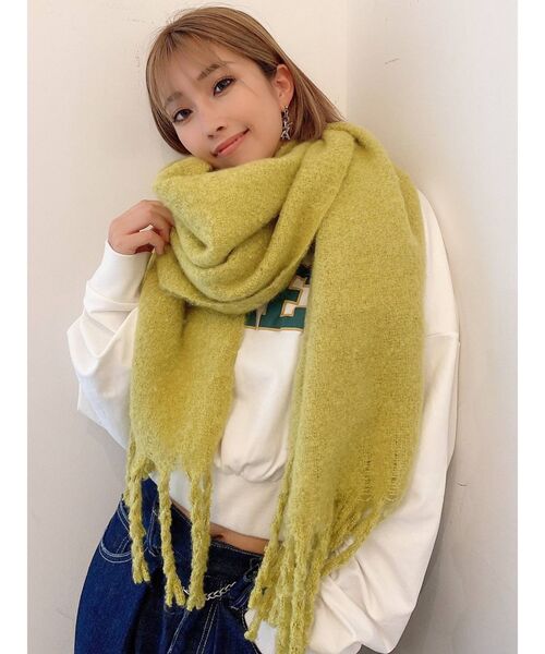 GYDA（ジェイダ）の「THICK FRINGE ストール（ストール/ショール・レディース・アイボリー/マスタード・FREE）」の13枚目の写真