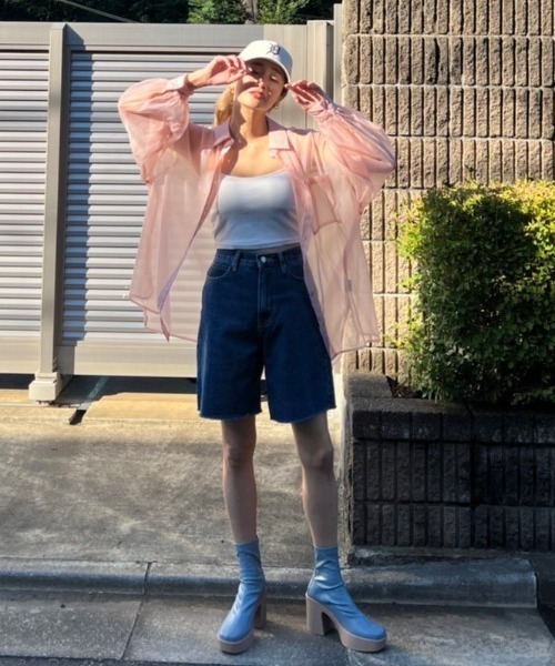 AMAIL（アマイル）の「70‘s half denim（デニムパンツ・レディース・ブルー/ブラック・FREE）」の8枚目の写真