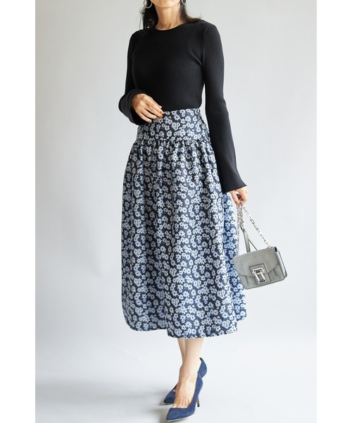 Tnewties】シノワズリジャガードスカート 花柄 フラワー 新品 Sサイズ