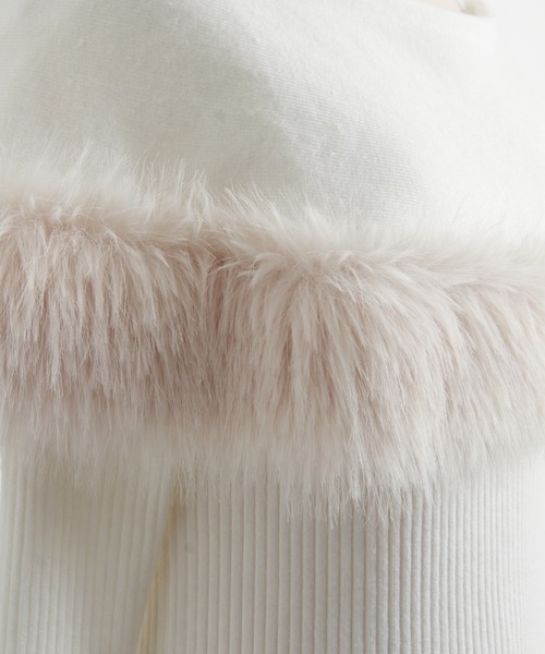 ファー付きケープライク袖口フリルリブニットプルオーバー（ニット/セーター）｜tocco closet（トッコ クローゼット）