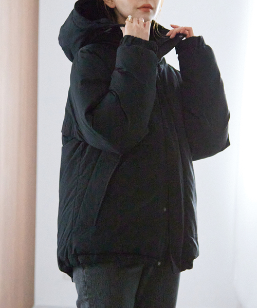 SLOBE IENA（スローブイエナ）の「中綿フードブルゾン（ダウンジャケット/コート・レディース・ブラック/ナチュラル/カーキ・FREE）」の13枚目の写真