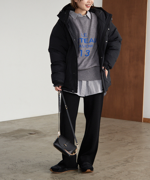 SLOBE IENA（スローブイエナ）の「中綿フードブルゾン（ダウンジャケット/コート・レディース・ブラック/ナチュラル/カーキ・FREE）」の14枚目の写真