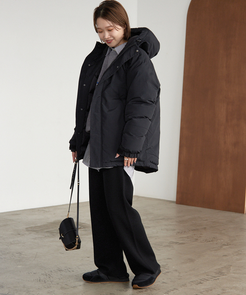 SLOBE IENA（スローブイエナ）の「中綿フードブルゾン（ダウンジャケット/コート・レディース・ブラック/ナチュラル/カーキ・FREE）」の20枚目の写真