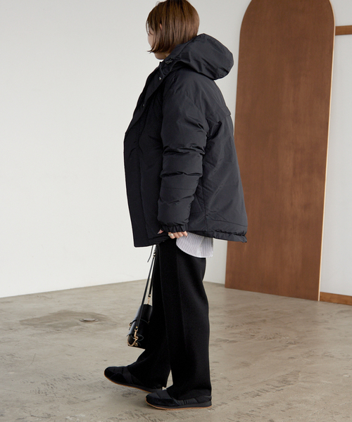 SLOBE IENA（スローブイエナ）の「中綿フードブルゾン（ダウンジャケット/コート・レディース・ブラック/ナチュラル/カーキ・FREE）」の21枚目の写真