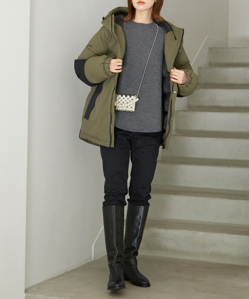 SLOBE IENA（スローブイエナ）の「中綿フードブルゾン（ダウンジャケット/コート・レディース・ブラック/ナチュラル/カーキ・FREE）」の22枚目の写真