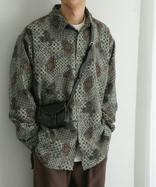 SENSE OF PLACE by URBAN RESEARCH(センスオブプレイスバイアーバンリサーチ)の「コモンペイズリールーズシャツ(シャツ/ブラウス・メンズ・ベージュ/ブラウン/ミント・MEDIUM/LARGE)」の8枚目の写真