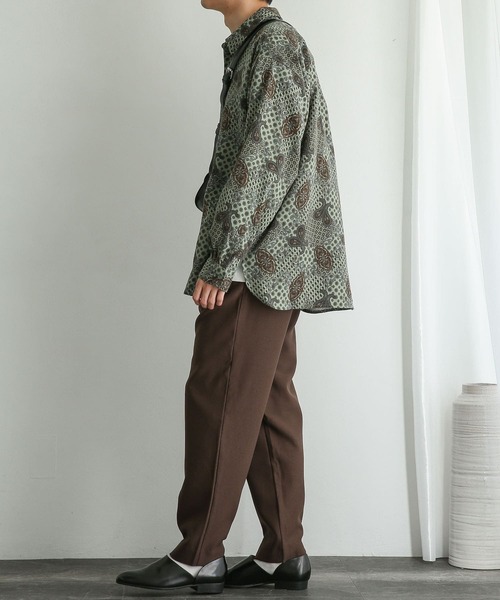 SENSE OF PLACE by URBAN RESEARCH(センスオブプレイスバイアーバンリサーチ)の「コモンペイズリールーズシャツ(シャツ/ブラウス・メンズ・ベージュ/ブラウン/ミント・MEDIUM/LARGE)」の6枚目の写真
