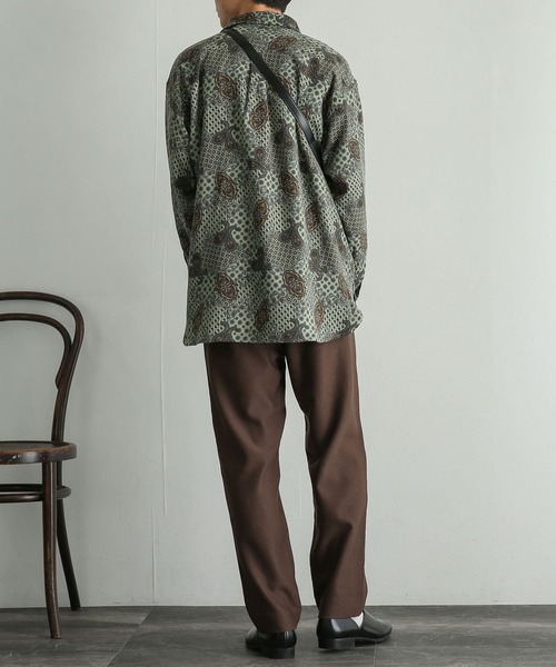 SENSE OF PLACE by URBAN RESEARCH(センスオブプレイスバイアーバンリサーチ)の「コモンペイズリールーズシャツ(シャツ/ブラウス・メンズ・ベージュ/ブラウン/ミント・MEDIUM/LARGE)」の12枚目の写真