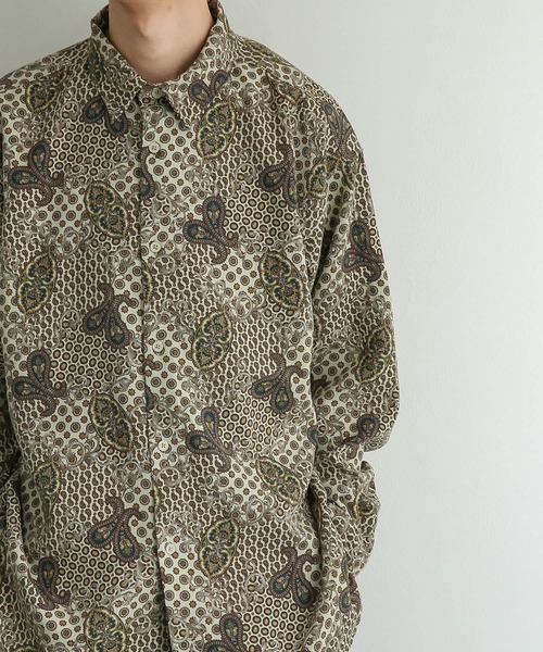 SENSE OF PLACE by URBAN RESEARCH(センスオブプレイスバイアーバンリサーチ)の「コモンペイズリールーズシャツ(シャツ/ブラウス・メンズ・ベージュ/ブラウン/ミント・MEDIUM/LARGE)」の15枚目の写真