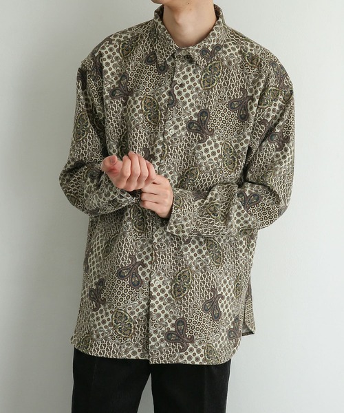 SENSE OF PLACE by URBAN RESEARCH(センスオブプレイスバイアーバンリサーチ)の「コモンペイズリールーズシャツ(シャツ/ブラウス・メンズ・ベージュ/ブラウン/ミント・MEDIUM/LARGE)」の16枚目の写真