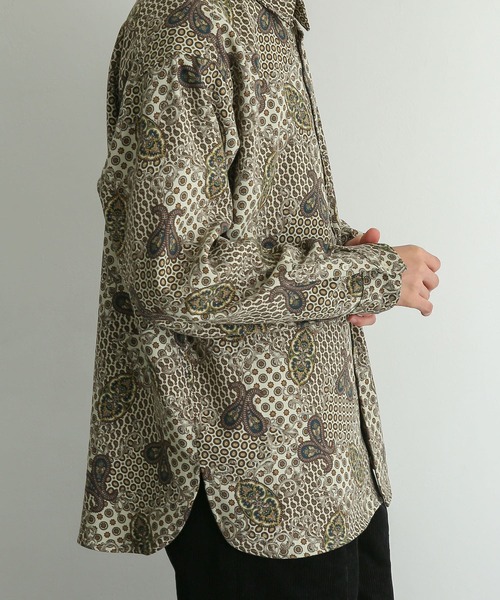 SENSE OF PLACE by URBAN RESEARCH(センスオブプレイスバイアーバンリサーチ)の「コモンペイズリールーズシャツ(シャツ/ブラウス・メンズ・ベージュ/ブラウン/ミント・MEDIUM/LARGE)」の18枚目の写真