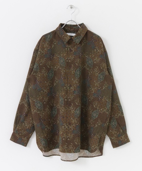 SENSE OF PLACE by URBAN RESEARCH(センスオブプレイスバイアーバンリサーチ)の「コモンペイズリールーズシャツ(シャツ/ブラウス・メンズ・ベージュ/ブラウン/ミント・MEDIUM/LARGE)」の9枚目の写真