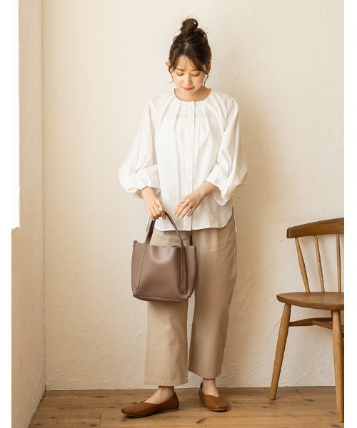 chocomee（チョコミー）の「volume sleeve blouse/ボリュームスリーブブラウス（シャツ/ブラウス・レディース・ホワイト・FREE）」の6枚目の写真