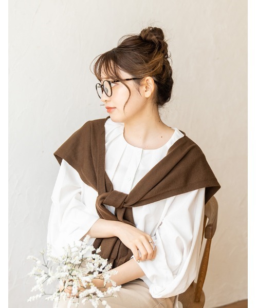 chocomee（チョコミー）の「volume sleeve blouse/ボリュームスリーブブラウス（シャツ/ブラウス・レディース・ホワイト・FREE）」の2枚目の写真
