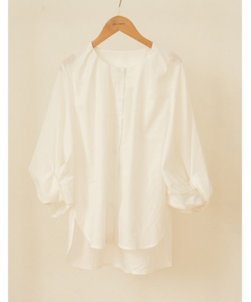 chocomee（チョコミー）の「volume sleeve blouse/ボリュームスリーブブラウス（シャツ/ブラウス・レディース・ホワイト・FREE）」の4枚目の写真