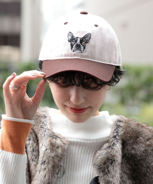 RAGEBLUE(レイジブルー)の「ドッグ刺繍ローキャップ(キャップ・メンズ・ネイビー/ダークブラウン/ダークグレー・FREE)」の2枚目の写真