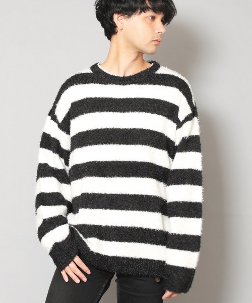 CERCA(チェルカ)の「RS/オーバーサイズ ニット(ニット/セーター・メンズ・グレー/ブラック/ブラック×レッド/ホワイト/ブラック×ホワイト/ブラック×グレー/ベージュ・MEDIUM/LARGE)」の5枚目の写真