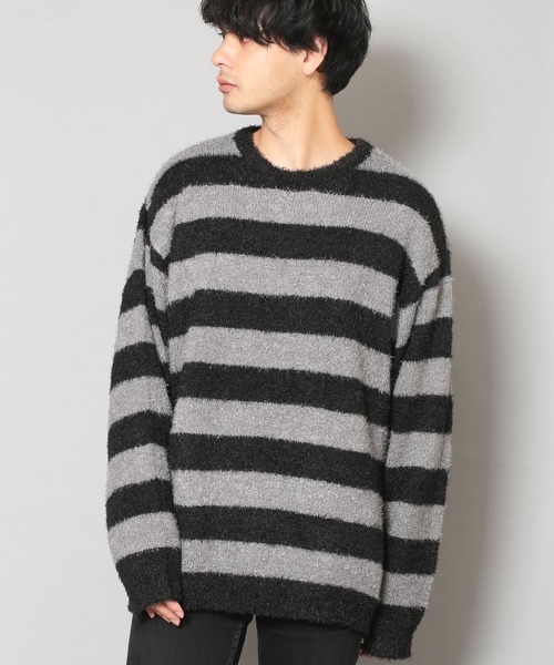 CERCA(チェルカ)の「RS/オーバーサイズ ニット(ニット/セーター・メンズ・グレー/ブラック/ブラック×レッド/ホワイト/ブラック×ホワイト/ブラック×グレー/ベージュ・MEDIUM/LARGE)」の4枚目の写真