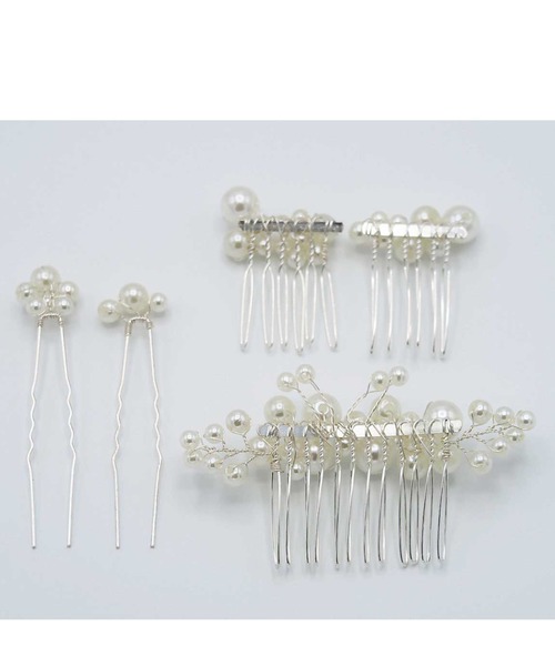 Cupid Heart(キューピッドハート)の「【Cupid Heart】結婚式用アクセ ヘアピン5点set(ヘアピン・レディース・シルバー・MEDIUM)」の8枚目の写真