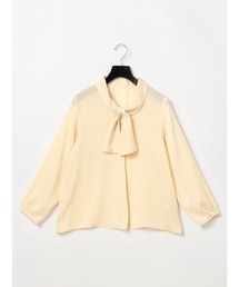 Perfect Suit FActory | ドット　リボンタイブラウス　クリーム/グレー/ブラウン(シャツ/ブラウス)