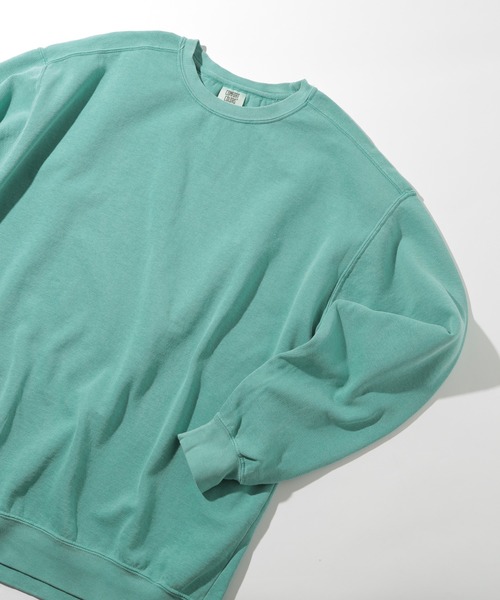 comfort colors(コンフォートカラーズ)の「【COMFORT COLORS】9.5オンスガーメントダイスウェット 裏起毛 トレーナー ヴィンテージライク 染め加工 CC1566 MURS(スウェット・メンズ・ターコイズブルー/ブルー/チャコールグレー/レッド/ホワイト・S/M/L/XL)」の3枚目の写真
