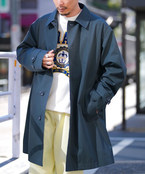 kolor ニット襟 ネイビー ステンカラーコート kolor ネイビー ステンカラーコート ニット襟