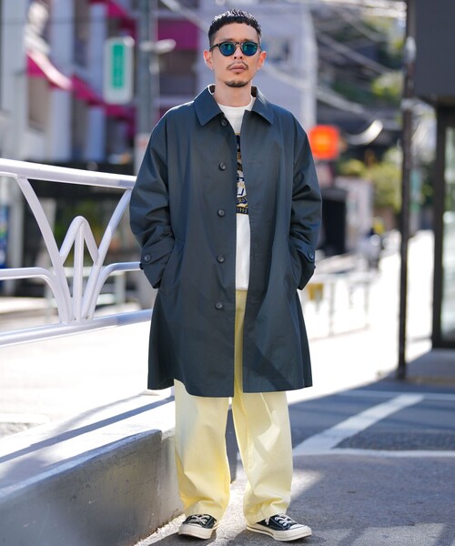 coen(コーエン)の「ウェザーステンカラーコート(ステンカラーコート・メンズ・ブラック/ベージュ/ネイビー・S/M/L/XL)」の5枚目の写真