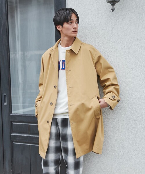 coen(コーエン)の「ウェザーステンカラーコート(ステンカラーコート・メンズ・ブラック/ベージュ/ネイビー・S/M/L/XL)」の6枚目の写真