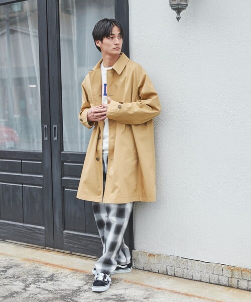 coen(コーエン)の「ウェザーステンカラーコート(ステンカラーコート・メンズ・ブラック/ベージュ/ネイビー・S/M/L/XL)」の8枚目の写真