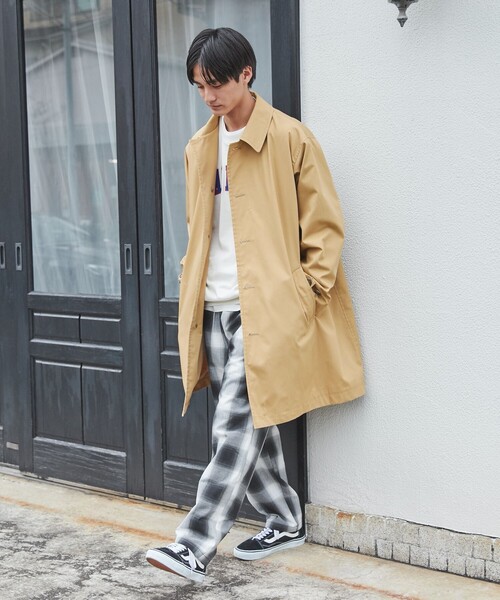coen(コーエン)の「ウェザーステンカラーコート(ステンカラーコート・メンズ・ブラック/ベージュ/ネイビー・S/M/L/XL)」の9枚目の写真
