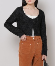 3.3 Field Trip／2ボタンクロップカーディガン　2180669