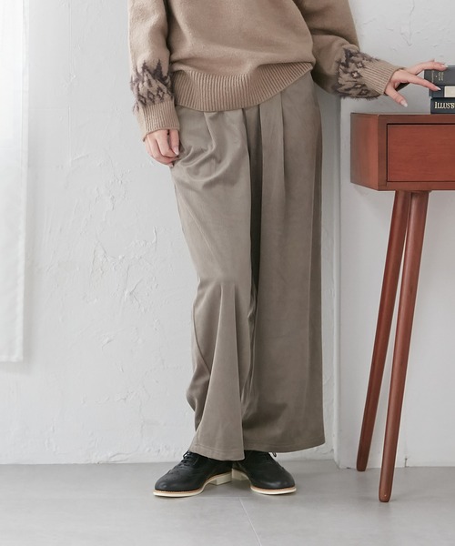 Days(デイズ)の「【Oeillet】なめらかコーデュロイタックワイドパンツ(ウイエ)(その他パンツ・レディース・チャコール/モスグリーン/ライトベージュ・M/LL/L)」の12枚目の写真