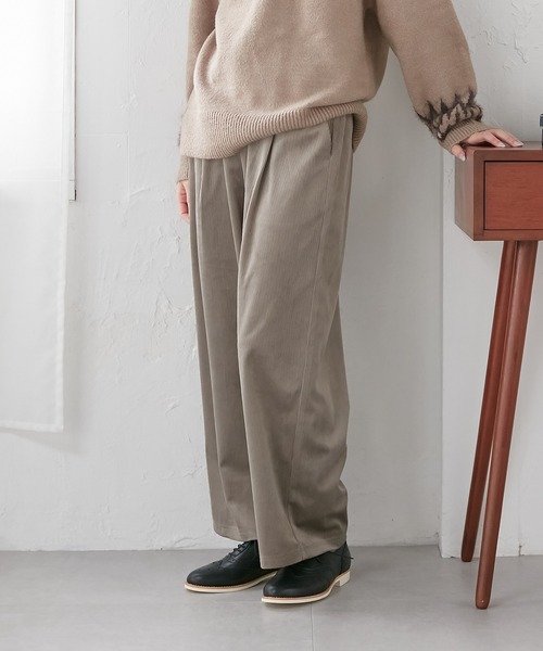 Days(デイズ)の「【Oeillet】なめらかコーデュロイタックワイドパンツ(ウイエ)(その他パンツ・レディース・チャコール/モスグリーン/ライトベージュ・M/LL/L)」の13枚目の写真