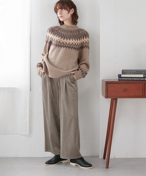 Days(デイズ)の「【Oeillet】なめらかコーデュロイタックワイドパンツ(ウイエ)(その他パンツ・レディース・チャコール/モスグリーン/ライトベージュ・M/LL/L)」の14枚目の写真