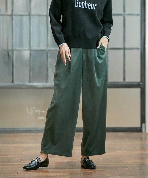 Days(デイズ)の「【Oeillet】なめらかコーデュロイタックワイドパンツ(ウイエ)(その他パンツ・レディース・チャコール/モスグリーン/ライトベージュ・M/LL/L)」の19枚目の写真