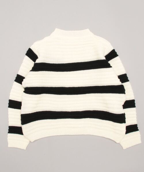 LOPASS（ロパス）の「ダブルボタン　ボーダー柄カーディガン（カーディガン/ボレロ・レディース・ホワイト/ブラック・FREE）」の7枚目の写真