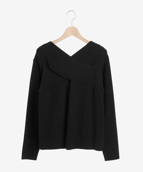 le.coeur blanc（ルクールブラン）の「クロスデザインニットプルオーバー（ニット/セーター・レディース・ホワイト系その他/アイボリー/ブラック/ブラック系その他・38）」の5枚目の写真