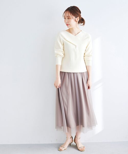 le.coeur blanc（ルクールブラン）の「クロスデザインニットプルオーバー（ニット/セーター・レディース・ホワイト系その他/アイボリー/ブラック/ブラック系その他・38）」の18枚目の写真