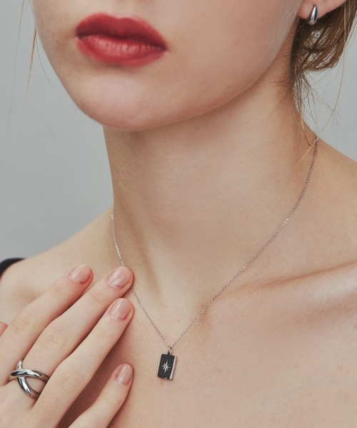 ciite' surgical stainless(シーテサージカルステンレス)の「【 金属アレルギー対応 】 ビジュープレートネックレス サージカルステンレス 316L(ネックレス・レディース・シルバー/ゴールド・FREE)」の5枚目の写真