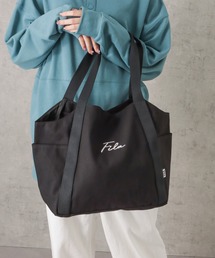 FILA フィラ ワンポイントロゴ刺繍綿キャンバスマルシェバッグ