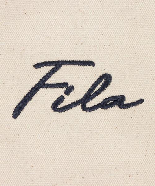 FILA（フィラ）の「FILA フィラ ワンポイントロゴ刺繍綿キャンバスマルシェバッグ（トートバッグ・レディース・ブラック/カーキ/ホワイト・フリー）」の11枚目の写真