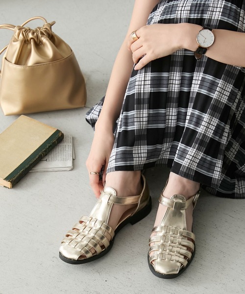 BONLECILL（ボンルシール）の「細ストラップ グルカサンダル（サンダル・レディース・ホワイト/ブラウン/レッド/ブラック/シルバー/ゴールド・S/M/L）」の8枚目の写真