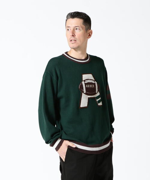AVIREX（アヴィレックス）の「【WEB&DEPOT限定】COLLEGE LINE KNIT / カレッジ ライン ニット / AVIREX / アヴィレックス（ニット/セーター・メンズ・ダークグリーン系/ブラック/その他6・L/2XL/M/XL）」の15枚目の写真