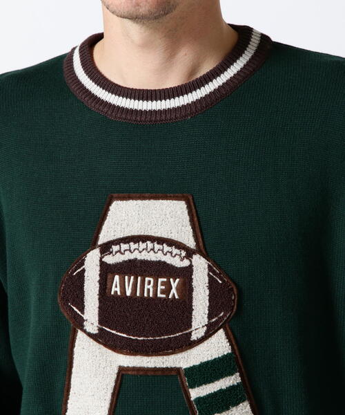 AVIREX（アヴィレックス）の「【WEB&DEPOT限定】COLLEGE LINE KNIT / カレッジ ライン ニット / AVIREX / アヴィレックス（ニット/セーター・メンズ・ダークグリーン系/ブラック/その他6・L/2XL/M/XL）」の12枚目の写真