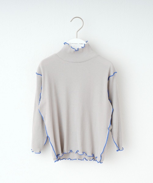 CIAOPANIC TYPY(チャオパニックティピー)の「【KIDS】配色メローシアーテレコタートル(Tシャツ/カットソー・キッズ・ライトグレー/オフホワイト・S/M/L/XL/XXL)」の5枚目の写真