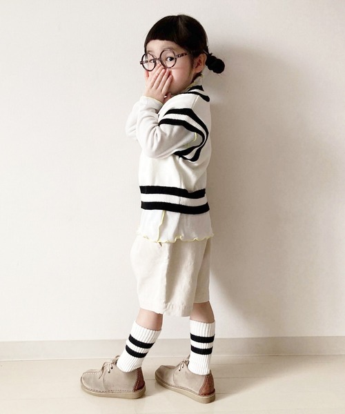 CIAOPANIC TYPY(チャオパニックティピー)の「【KIDS】配色メローシアーテレコタートル(Tシャツ/カットソー・キッズ・ライトグレー/オフホワイト・S/M/L/XL/XXL)」の17枚目の写真